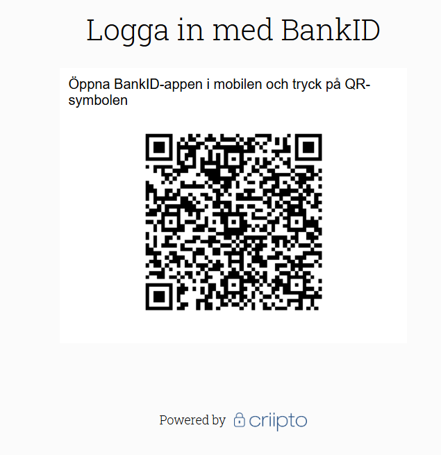 Uscore - logga in med bankID 